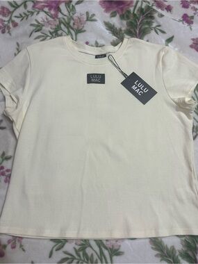 Lulu Mac Ivory Short-Sleeve Tee XL